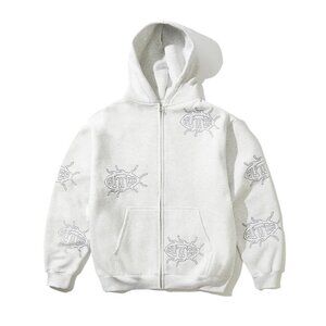 BUTTER GOODS Men's Roach Zip-Thru Hood In Ash